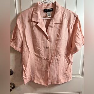 Pink button down blouse size XL